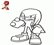 Coloriage knuckles the echidna red fur